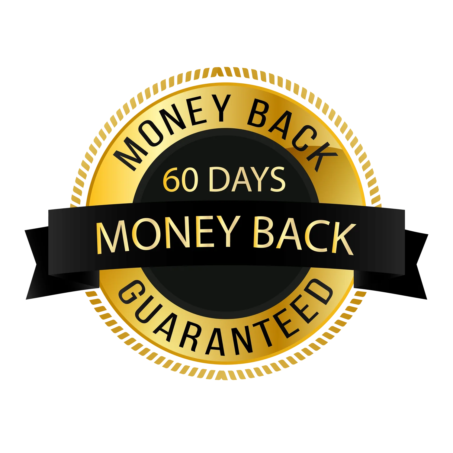 Money‑back guarantee badge highlighting 60‑day risk‑free trial.