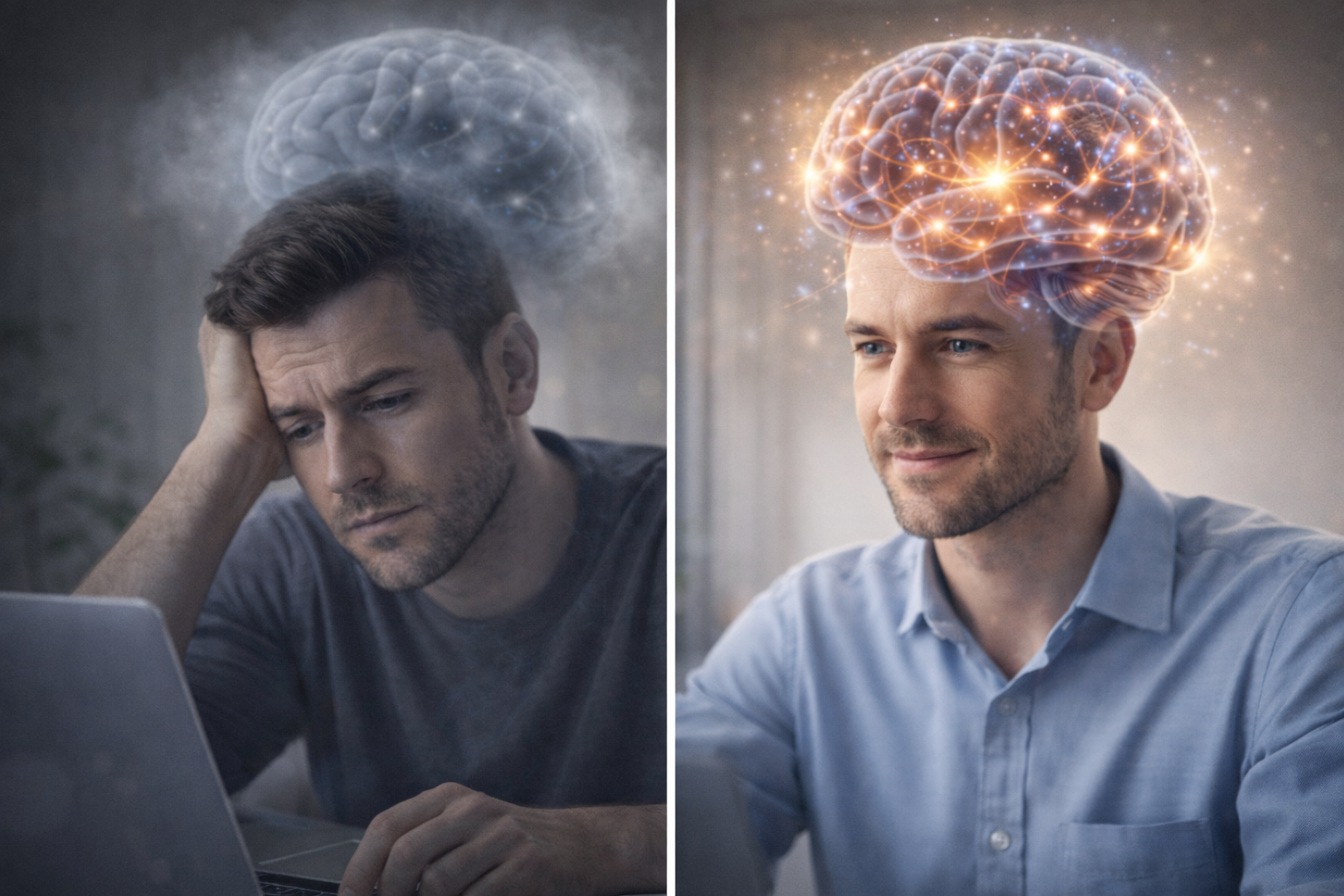 Diverse group of adults, from students to seniors, using Memo Prime for cognitive support.